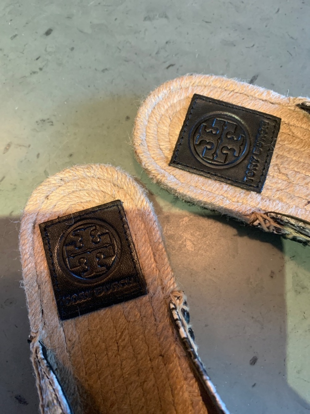 Tory Burch Max Espadrille Woman’s Slide Mule Flat Shoes Snake - Picture 5 of 7